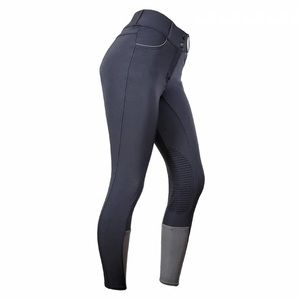 OEQ Kelly Mid-Rise Knee Patch Breeches- Gray